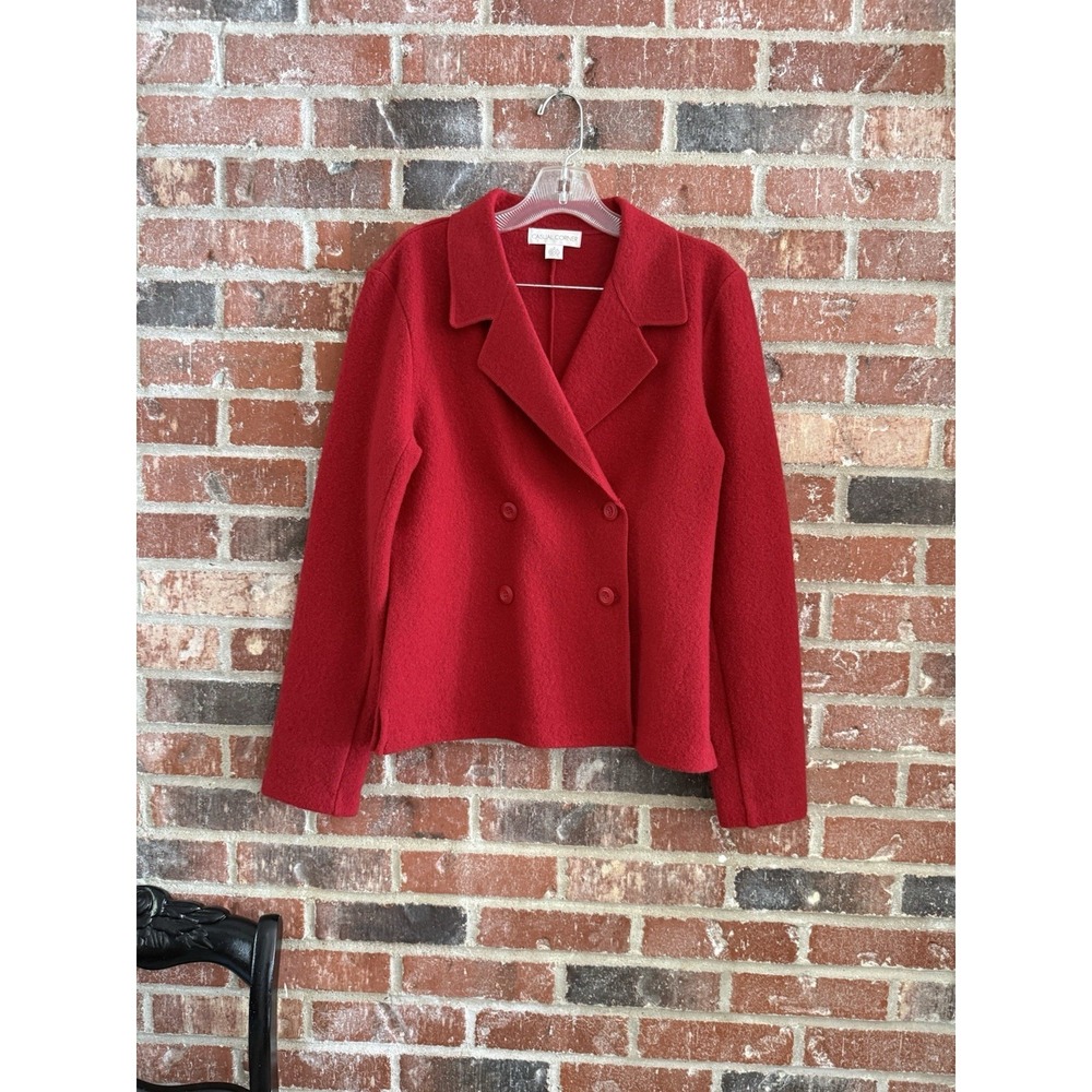 Casual Corner women's Medium red Wool double breasted jacket